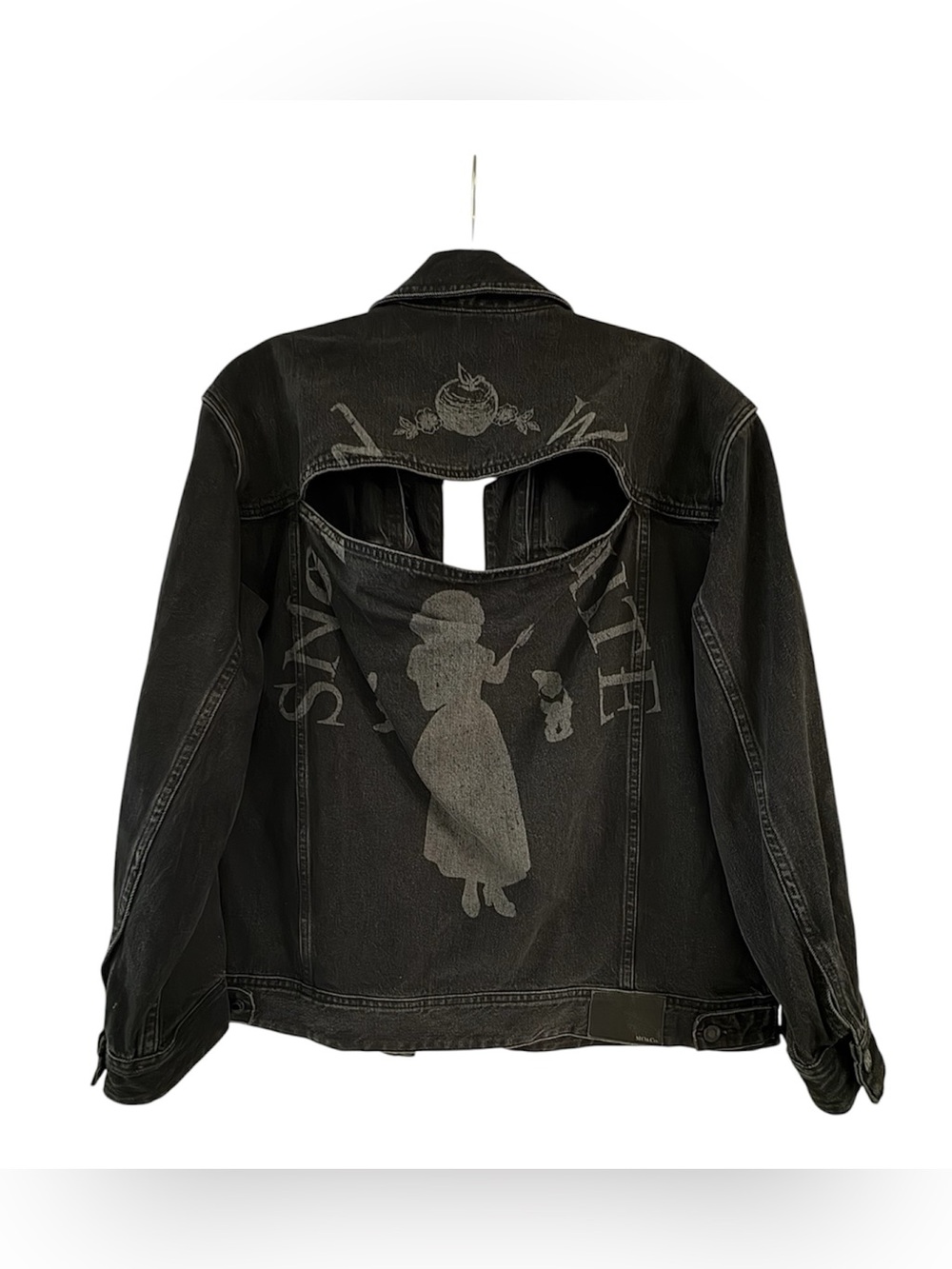 MO&Co x Disney Snow White Black Denim Cutout Jacket L Rare